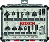 Bosch Professional Set Mixto de Brocas Fresadoras de 15 Piezas (para madera, vástago de Ø 8 mm, Accesorios Fresadoras)