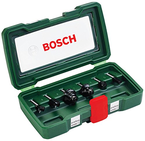 Bosch Set de 6 fresas de metal duro (para madera, Ã˜ de vÃ¡stago...
